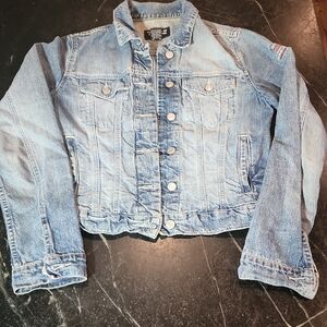 Polo Jeans Co. Ralph Lauren Jean Jacket With Embroidered Flag Size Small